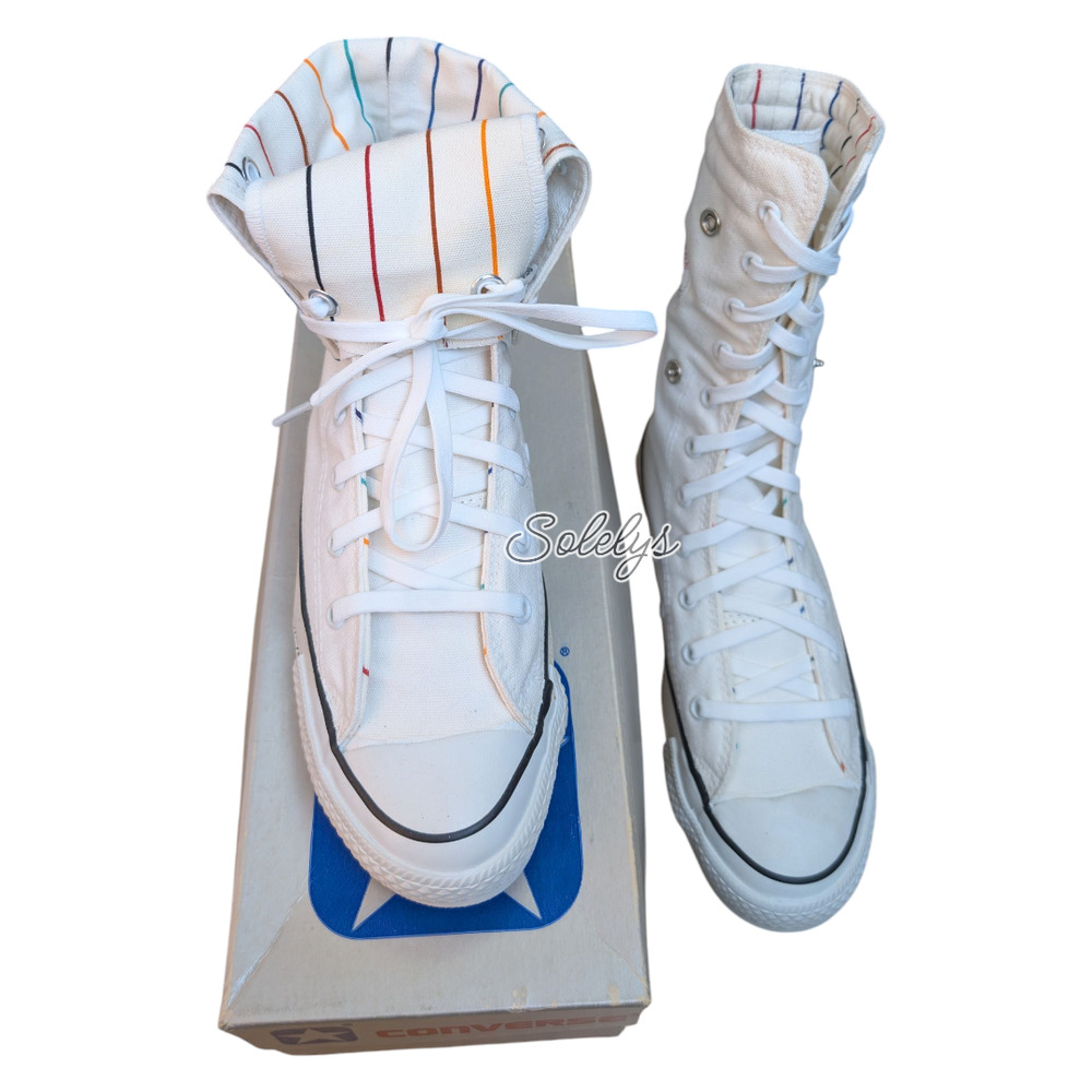Converse 1987 Neehi Extra Calf High XHI Vtg White Rainbow Fold Sneaker M4.5 W6.5